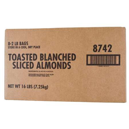 SUGAR FOODS Almonds Sliced Toasted Blanched 2lbs, PK8 8742